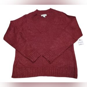 St. John's Bay Maroon Sweater Long Sleeve Shirt Petite. Size PM Brand New